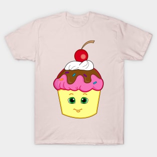 Cute Smiling Cupcake with a Cherry on Top T-Shirt